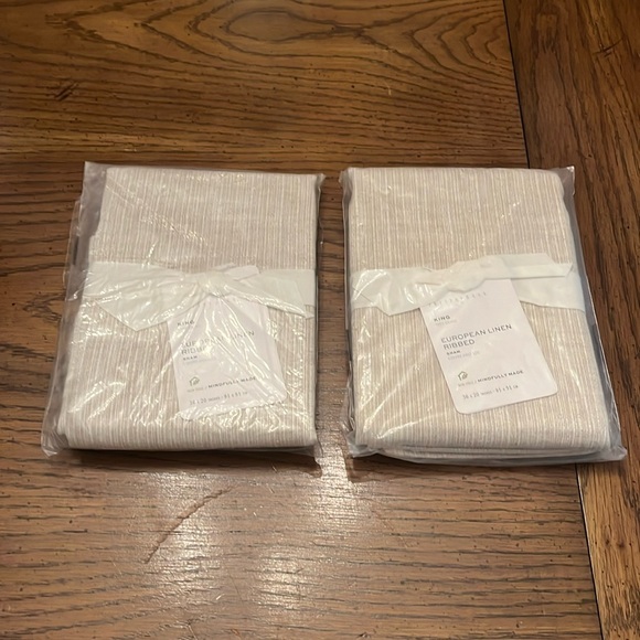 Pottery Barn Other - Pottery Barn European Linen Ribbed King shams, NWT
